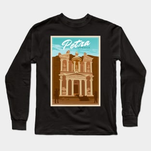 Travel Poster Petra Jordan Long Sleeve T-Shirt